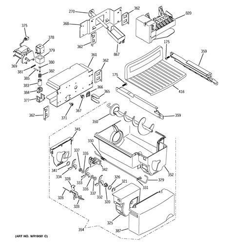 ice maker dispenser diagram parts list  model pscmgnabb ge parts refrigerator parts