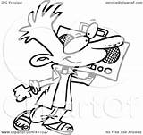 Carrying Boom Boy Box Toonaday Royalty Outline Illustration Cartoon Rf Clip 2021 sketch template