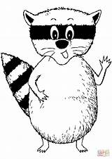 Raccoon Coloring Cartoon Pages Printable Drawing Clip Clipart Raccoons Public Clker Domain Getdrawings Simple Large Categories Paper sketch template