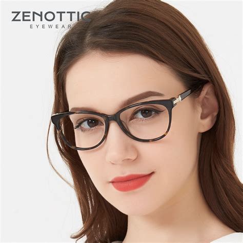 zenottic retro acetate cat eye glasses frame women luxury optical