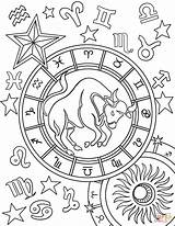 Taurus Tauro Zodiaco Signos Znaki Zodiaku Sheets Supercoloring Mandala Mandalas Signo Astronomy Sagitario Zodiacale Disegno Segno Drukuj sketch template