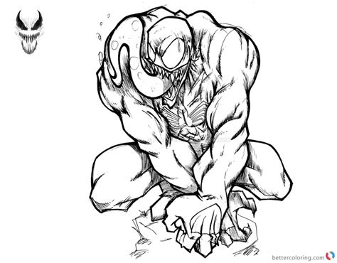 venom coloring pages awesome picture  harosais  printable