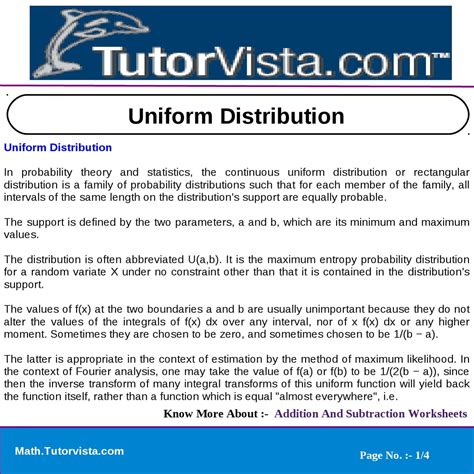 uniform distribution  tutorvista team issuu