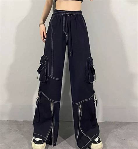 high waist baggy mall goth cargo pants tripp pants loose fit etsy