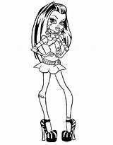 Monster High Coloring Pages Frankie Stein Ghoulfriends Colouring Print Draculaura Wolf Clawdeen Kids sketch template