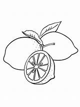 Lemon Coloring Pages Drawing Fruits Color Print Kids Recommended Getdrawings sketch template