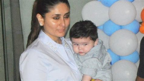 taimur ali khan attends his first bollywood birthday party with mom kareena youtube