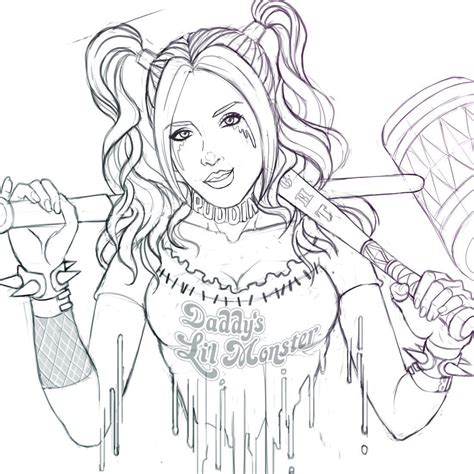 sexy harley quinn coloring pages harley quinn arkham pencils