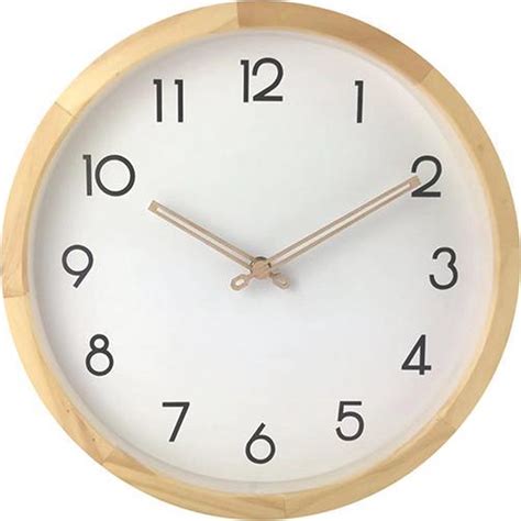 jap clocks ac ronde houten wandklok stil uurwerk rond glas ocm beige bolcom