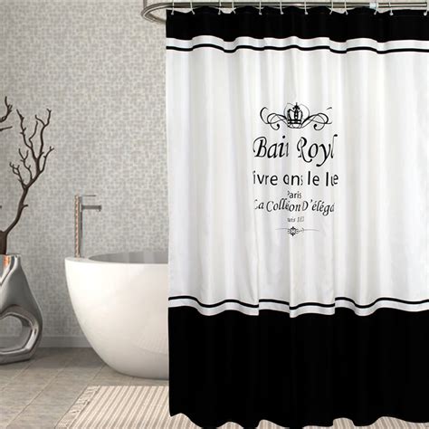 simple black white waterproof mildewproof shower curtain home bathroom
