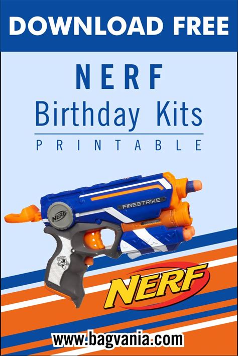 printable nerf birthday party kits template  printable
