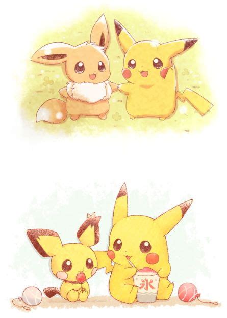 Pikachu Eevee And Pichu Pikachu Pinterest Zeichnen