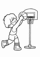 Basketball Coloring Kids Pages Simple Coloriage Printable Justcolor sketch template