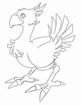 Fantasy Final Chocobo Line Coloring Drawing Pages Choose Board Easy Drawings sketch template
