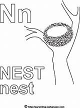 Nest Coloring Letter Alphabet Pages Sheet Letters Worksheet Parenting Leehansen Printable Downloads sketch template