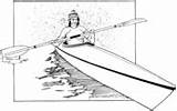 Coloring Traveling Kayak Rowing Coxless Four sketch template