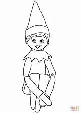 Coloring Elf Shelf Pages Christmas Printable Drawing Games Paper sketch template