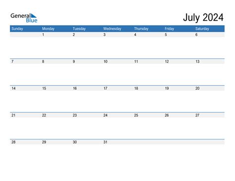 july  calendar  word excel