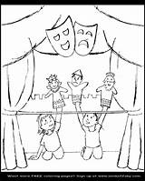 Puppet Show Drawing Coloring Pages Getdrawings sketch template