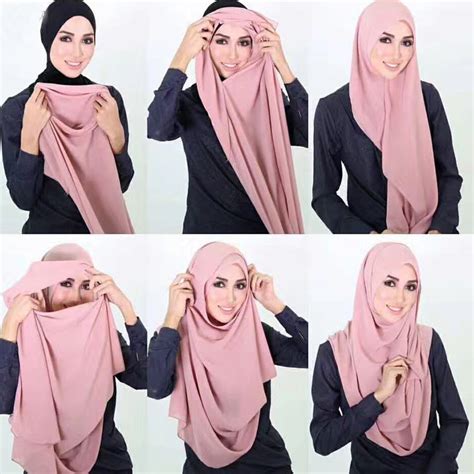 women muslim double loop hijab head scarf islamic arab instant headwrap