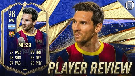 card  toty messi player review fifa  ultimate team youtube