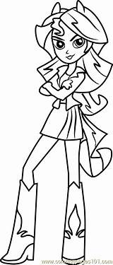 Sunset Shimmer Coloring Pages Equestria Girls Pony Human Little Rocks Rainbow Template Coloringpages101 sketch template
