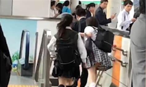 Japanese Schoolgirls Chase Down A Chikan Men Who Grope Women On