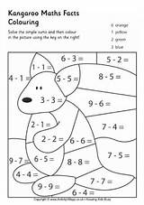 Colouring Kangaroo Maths Australian Animal Pages Facts Simple sketch template