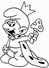 Coloring Smurf King sketch template