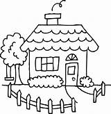 Coloring House Cute Clip Cozy Little Clipart Sweetclipart sketch template