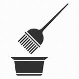 Hair Brush Dye Bowl Tint Icon Tool Hairdressing Coloring Icons Silhouette Editor Open sketch template