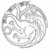 Game Dragons Targaryen Sigil Exotique Coloriages sketch template