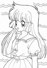 Anime Coloring Pages Kids Girl Coloringbay sketch template