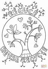 Coloring Printable Recycling Pages Recycle Getcolorings Reuse Reduce sketch template