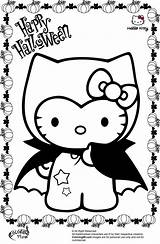 Halloween Coloring Kitty Hello Pages Printable Costume Vampire Color Print Sheets Kids Cute Toddlers Colouring Cartoon Fun Drawing Cat Beach sketch template