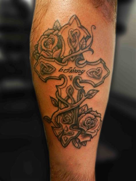 celtic cross and roses tattoo design tattoos rose tattoos ink tattoo