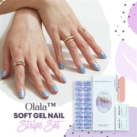 olala soft gel nail strips set   discount howelo