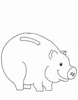 Coloring Piggy Bank Popular sketch template