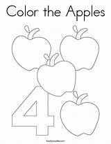 Apples Coloring Color Pages Number Print Four Noodle Twistynoodle Twisty Built California Usa sketch template