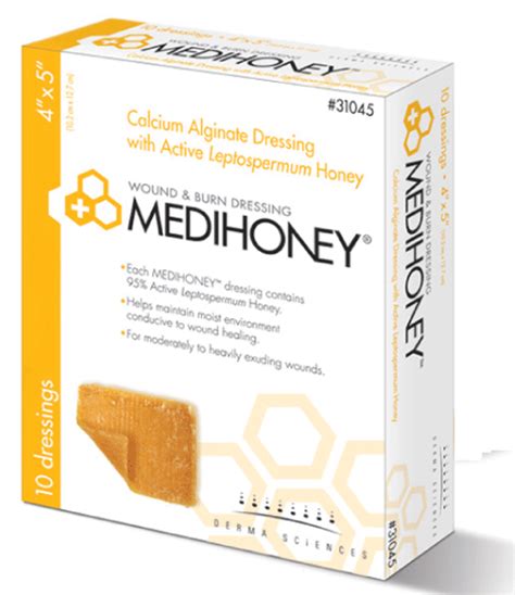 Medihoney Calcium Alginate Dressings W Manuka Honey Derma