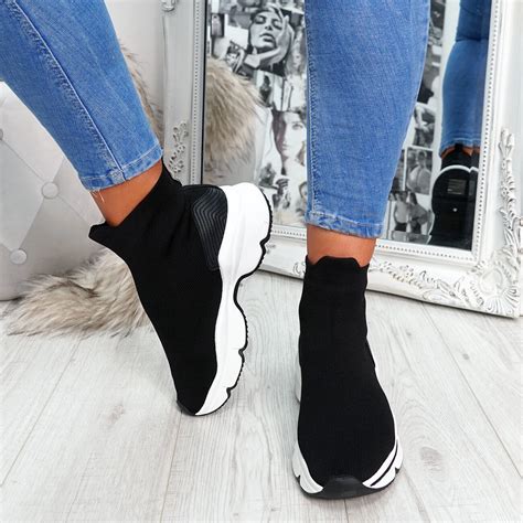 Womens Ladies Sock Trainers Chunky Sole Sneakers Party Club Women Shoes