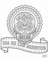 Coloring Muertos Dia Los Pages Skull Printable Sugar Drawing sketch template