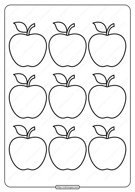 printable simple apple outline  coloring page