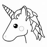 Unicorn Outline Head Line Drawing Simple Cute Coloring Print Patterns Pages sketch template