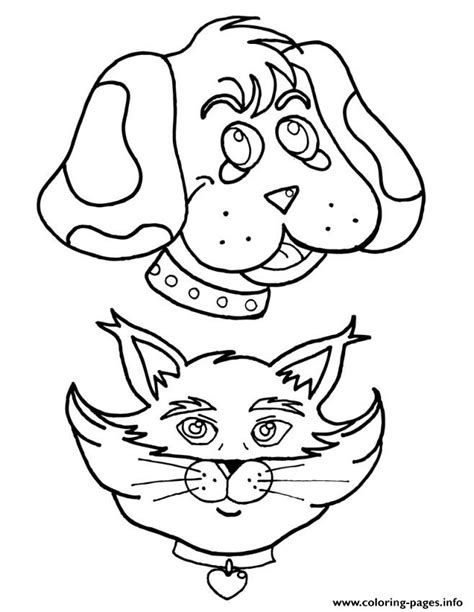 cat   dog  coloring page printable