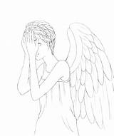 Angel Coloring Pages Getdrawings Male sketch template
