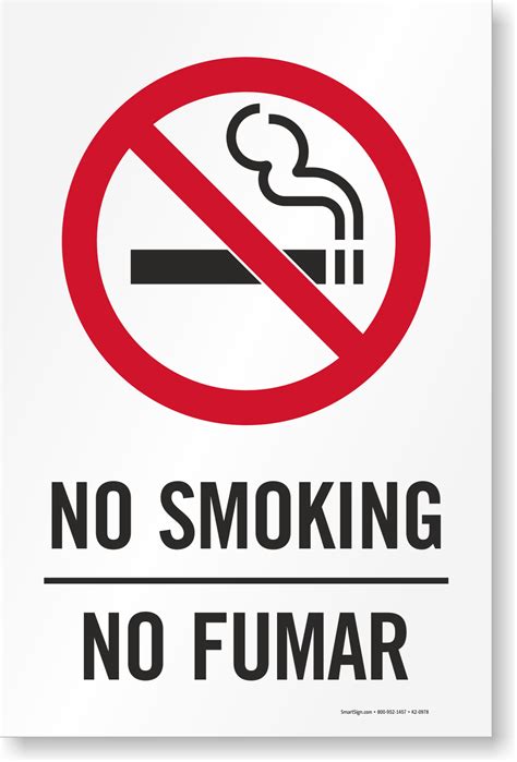 smoking bilingual sign insert sku
