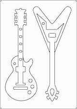Guitar Template Rock Electric Templates Printable Star Cake Roll Theme Delighted Acoustic Entry Luxury Inspiration Back Visit Choose Board Party sketch template