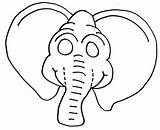 Mask Elephant Coloring Funny Printable Template sketch template