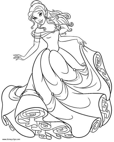princess belle coloring pages    print